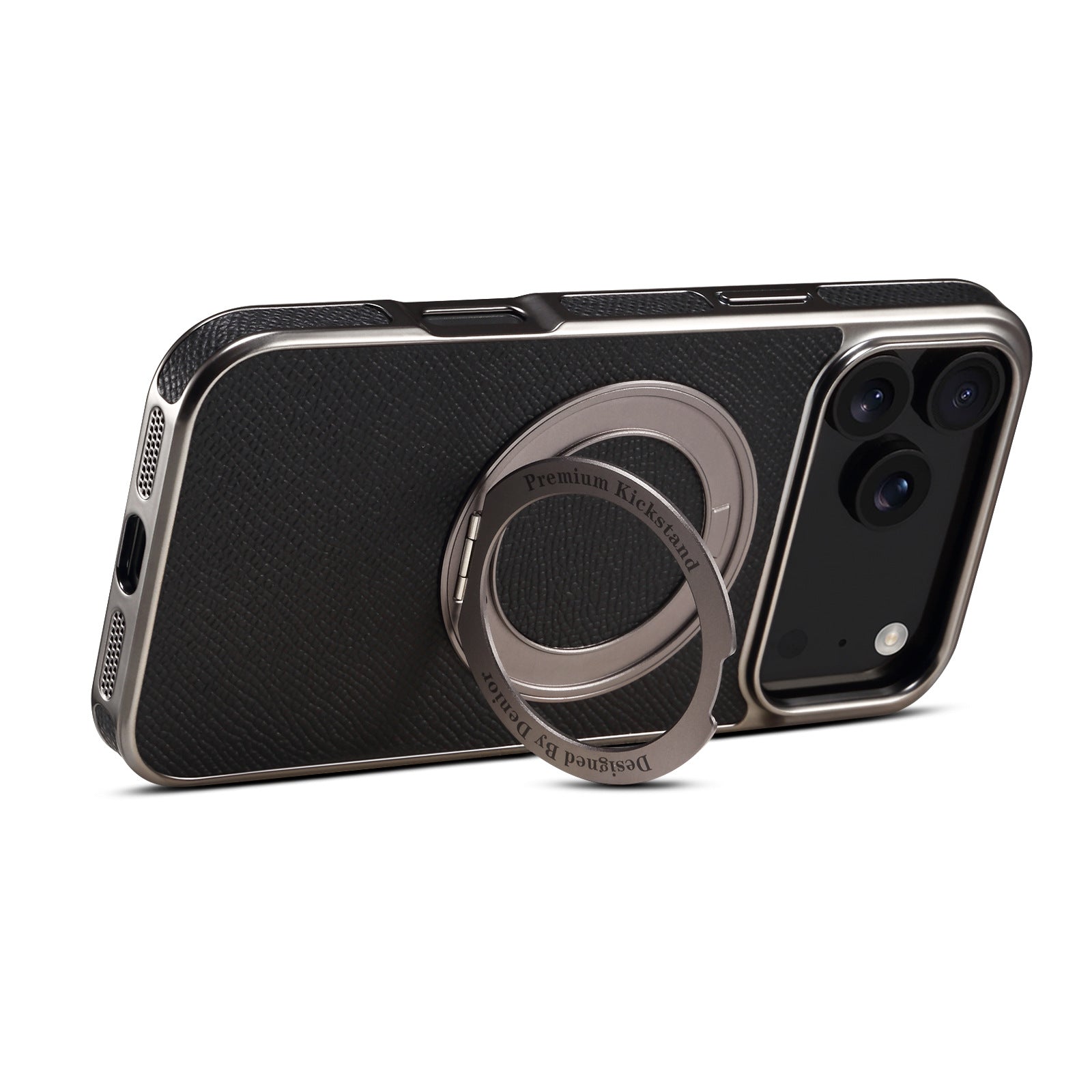 Denior Genuine Leather Electroplating Magnetic Phone Case