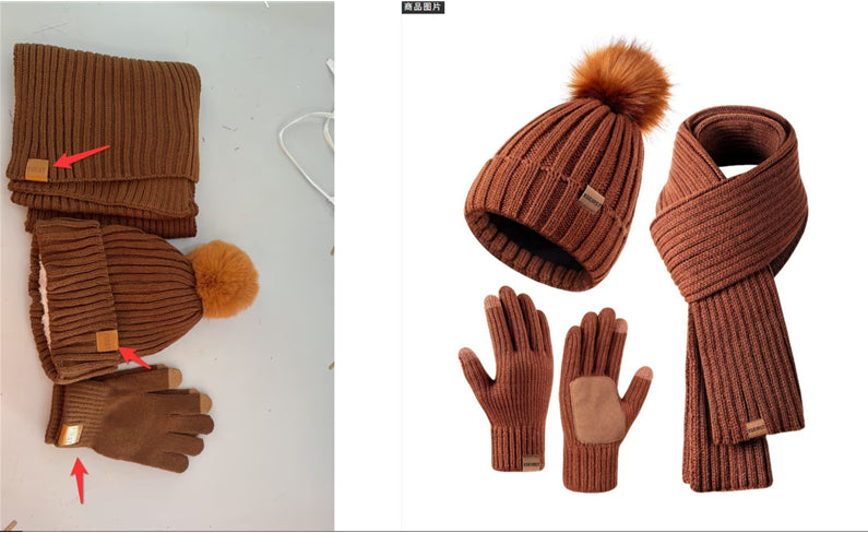 9-color Men's And Women's Knitted Hat Scarf Gloves