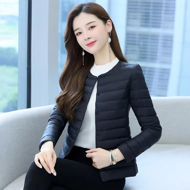 Women's Lightweight Warm Collarless, Short Quilted Vest