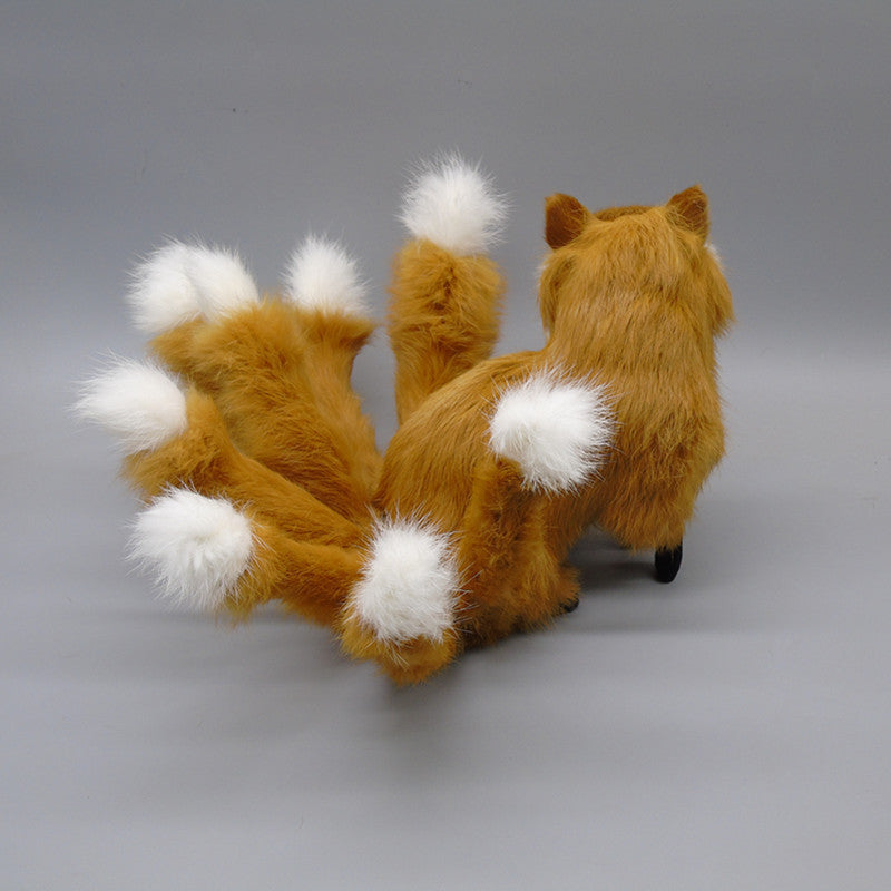 Simulation Nine-tailed Fox Home Decoration Taxidermy Valentine's Day Gift