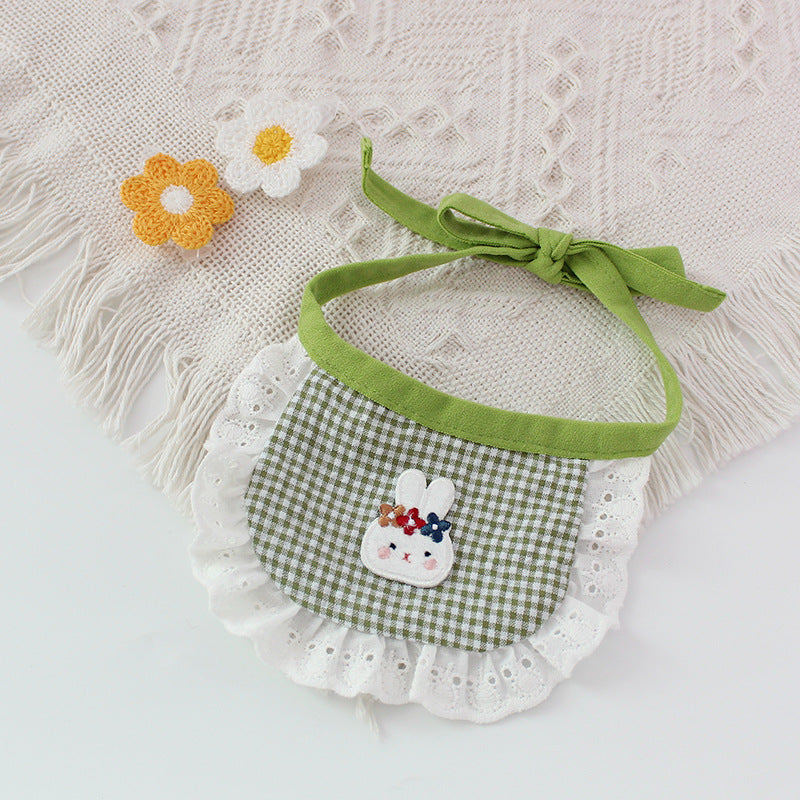 Cute Dog Smiling Bib Pet Bunny Saliva Towel