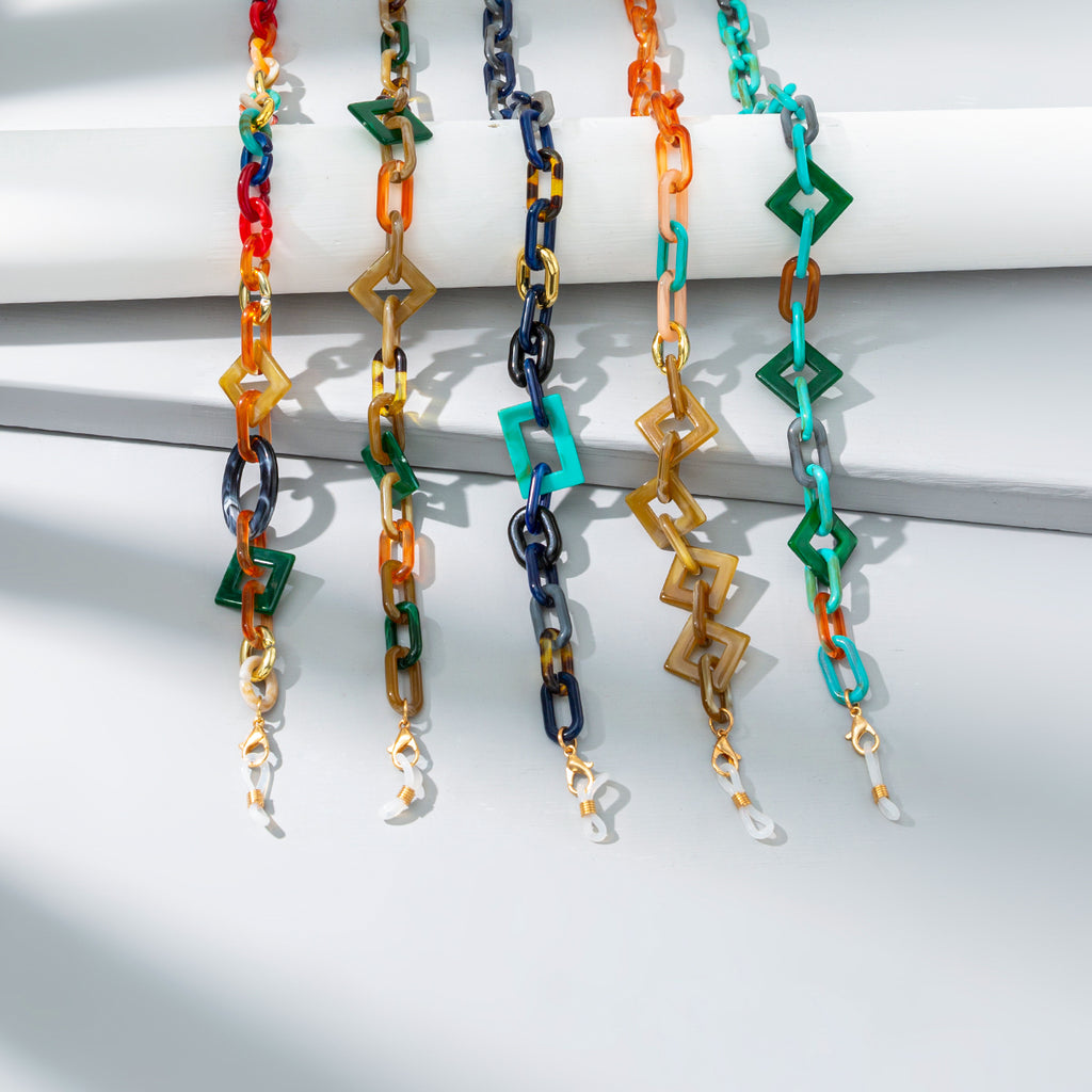 Colorful Mixed Acrylic Neckband And Eyeglass Chain