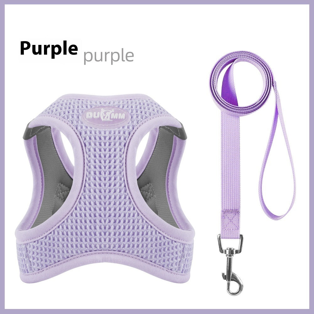 Fashion Waffle Cat Pulling Rope Chest Strap