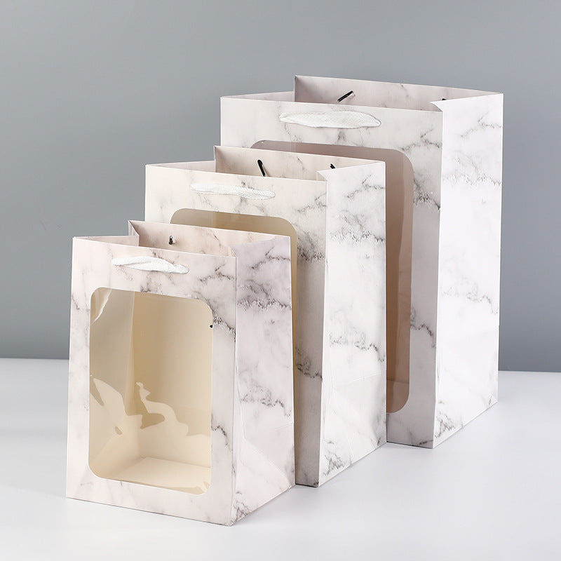 Open Window Transparent Bouquet Gift Bag Holiday Teacher's Day Gift Paper Bag Birthday Doll Gift Packaging Handbag
