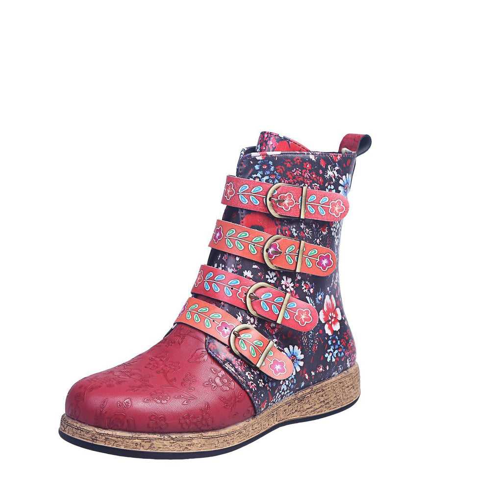 Women's Embroidered Ethnic Boho Flat Boots