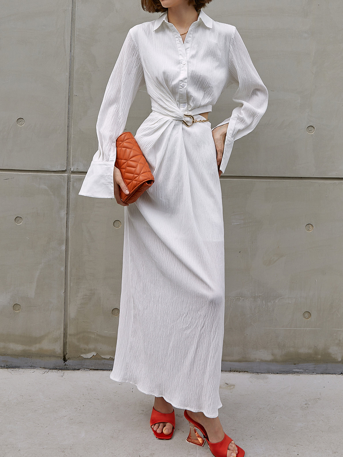 Women's Asymmetrical Hollow Waist Dress
