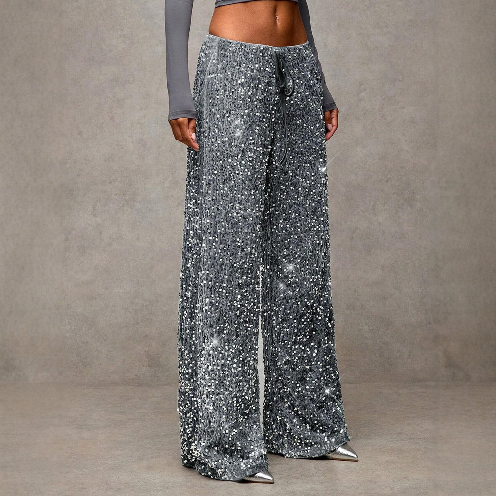 Fashionable Drawstring Slimming Straight-leg Pants For Women