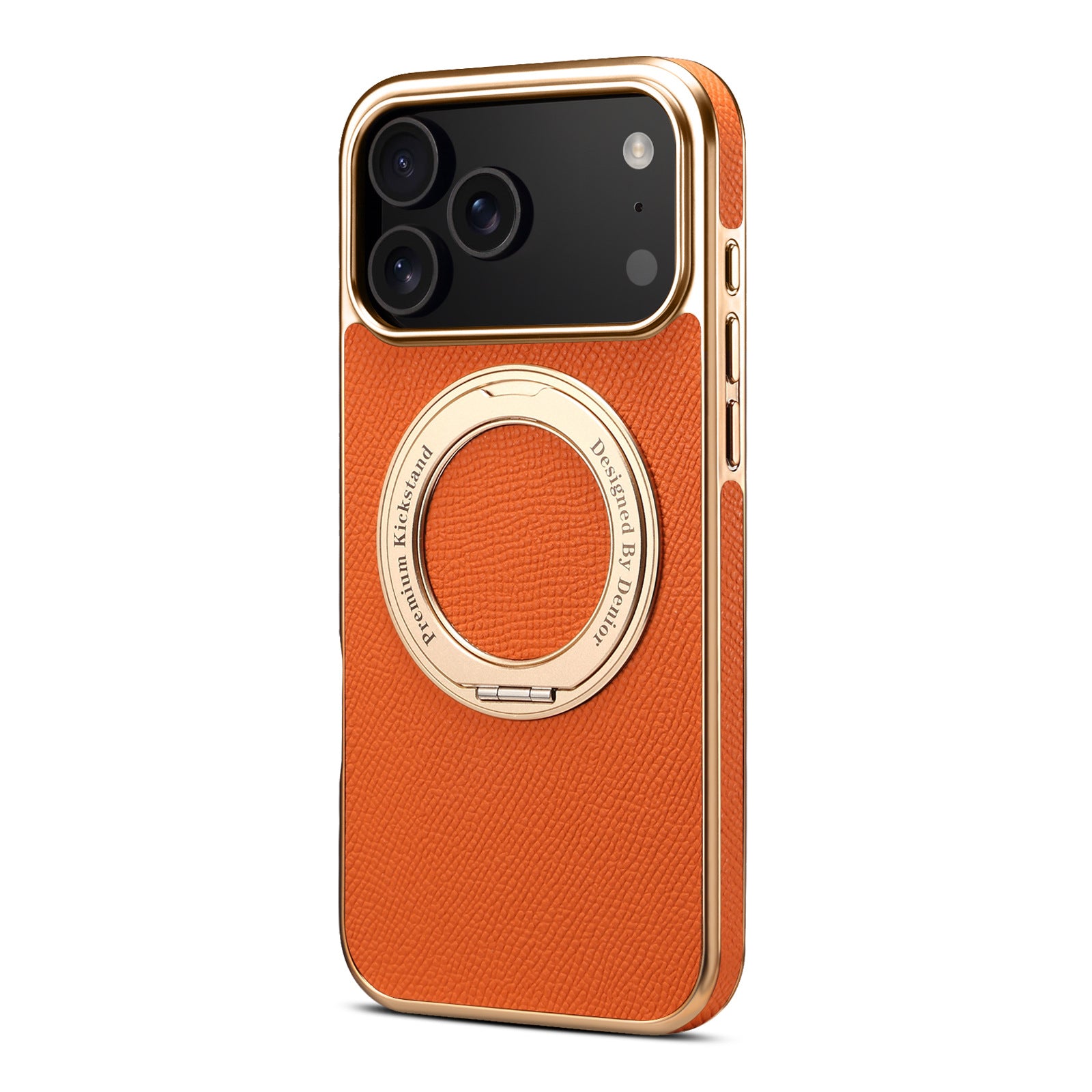 Denior Genuine Leather Electroplating Magnetic Phone Case