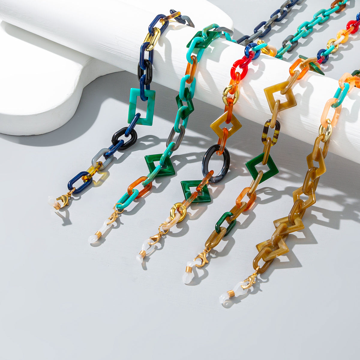 Colorful Mixed Acrylic Neckband And Eyeglass Chain