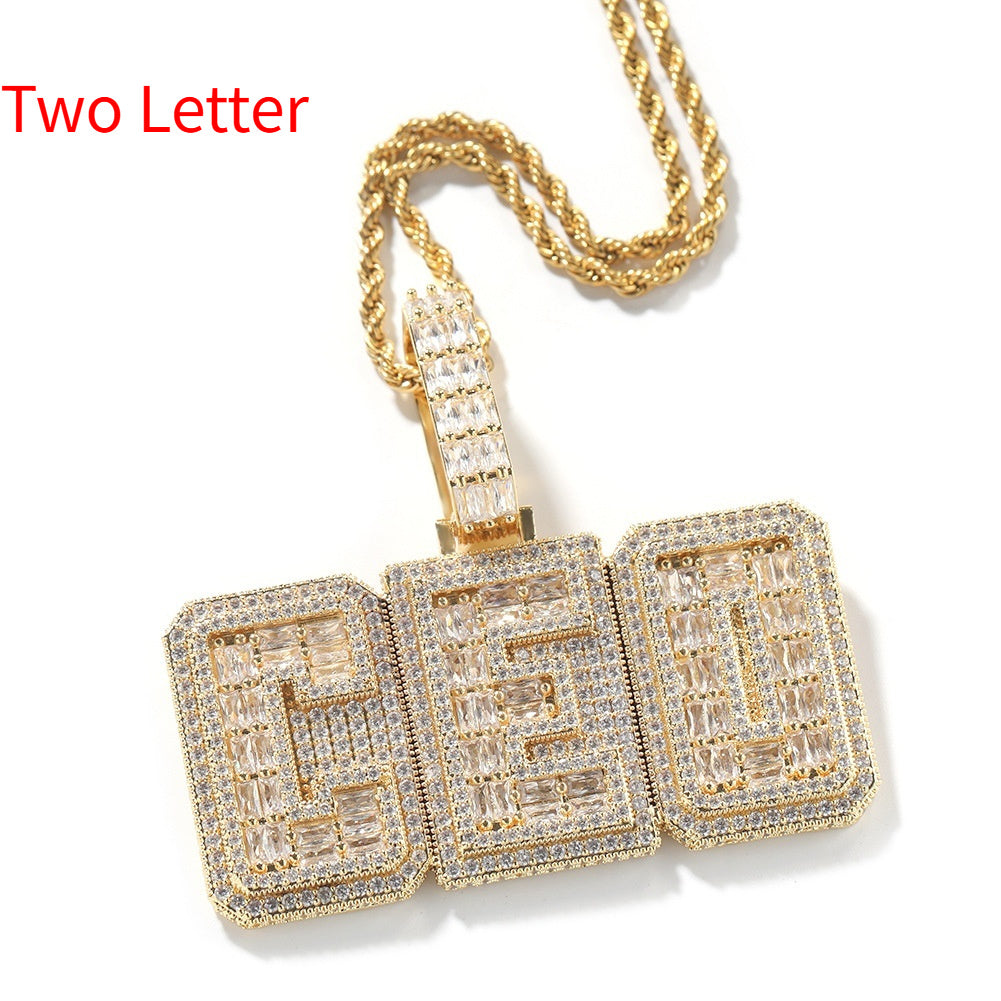 Hip-hop Copper Letter Necklace Customizable