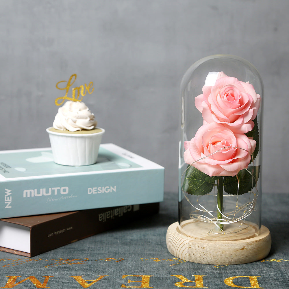 Valentine's Day Gift Simulation Gold-foil Roses Lighting Ornaments