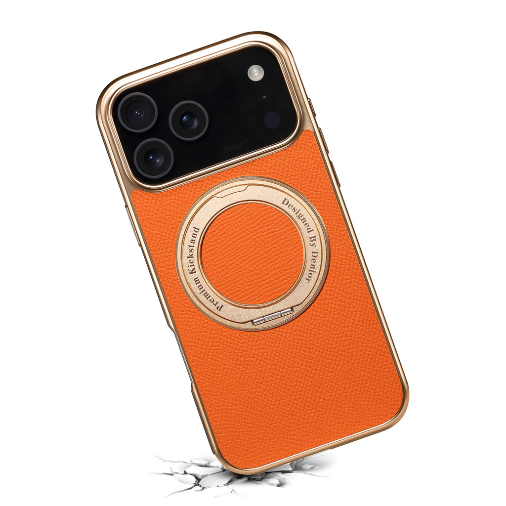 Denior Genuine Leather Electroplating Magnetic Phone Case
