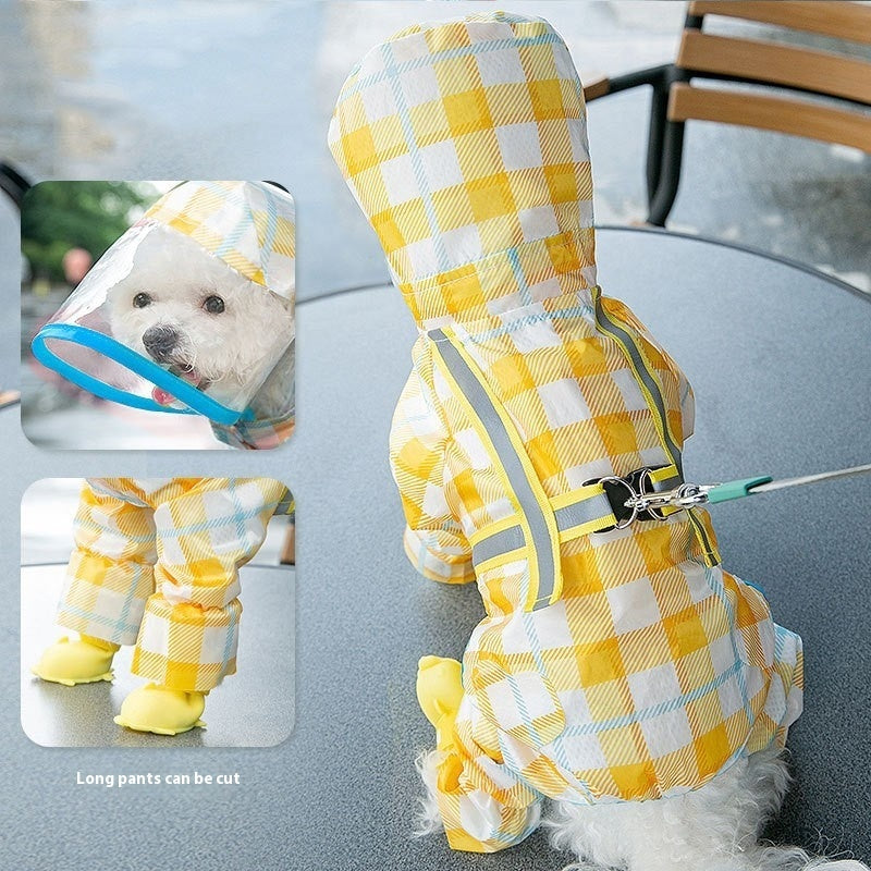 Summer Full Printed Polka Dot Bear Dog Poncho