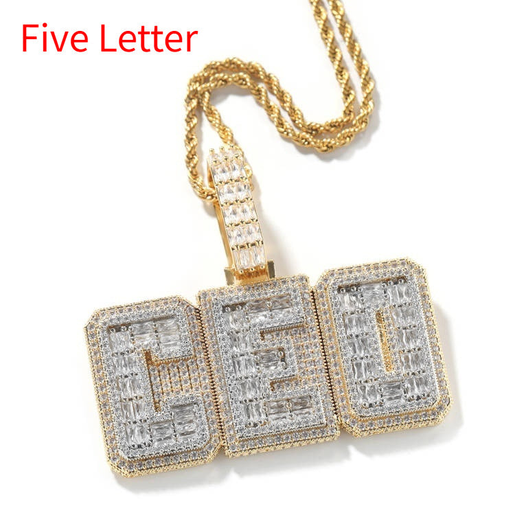 Hip-hop Copper Letter Necklace Customizable