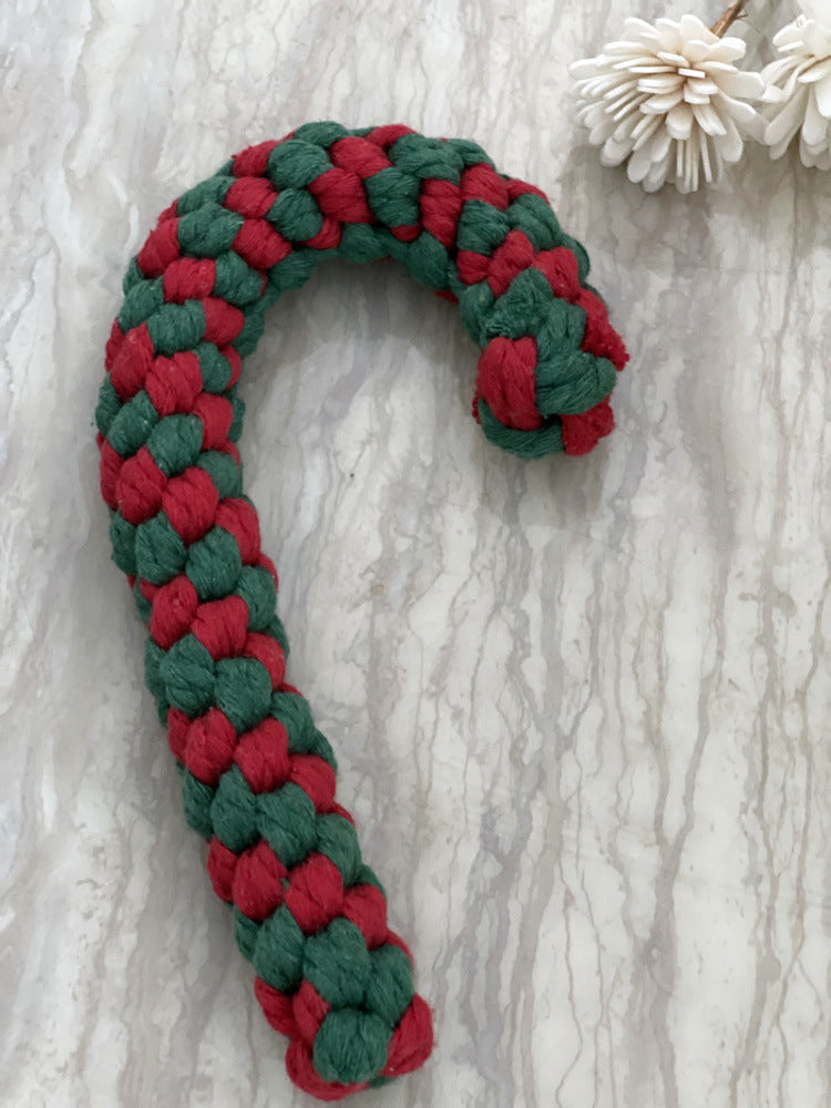 Hand-knitted Christmas Suit Pet Molar Stick