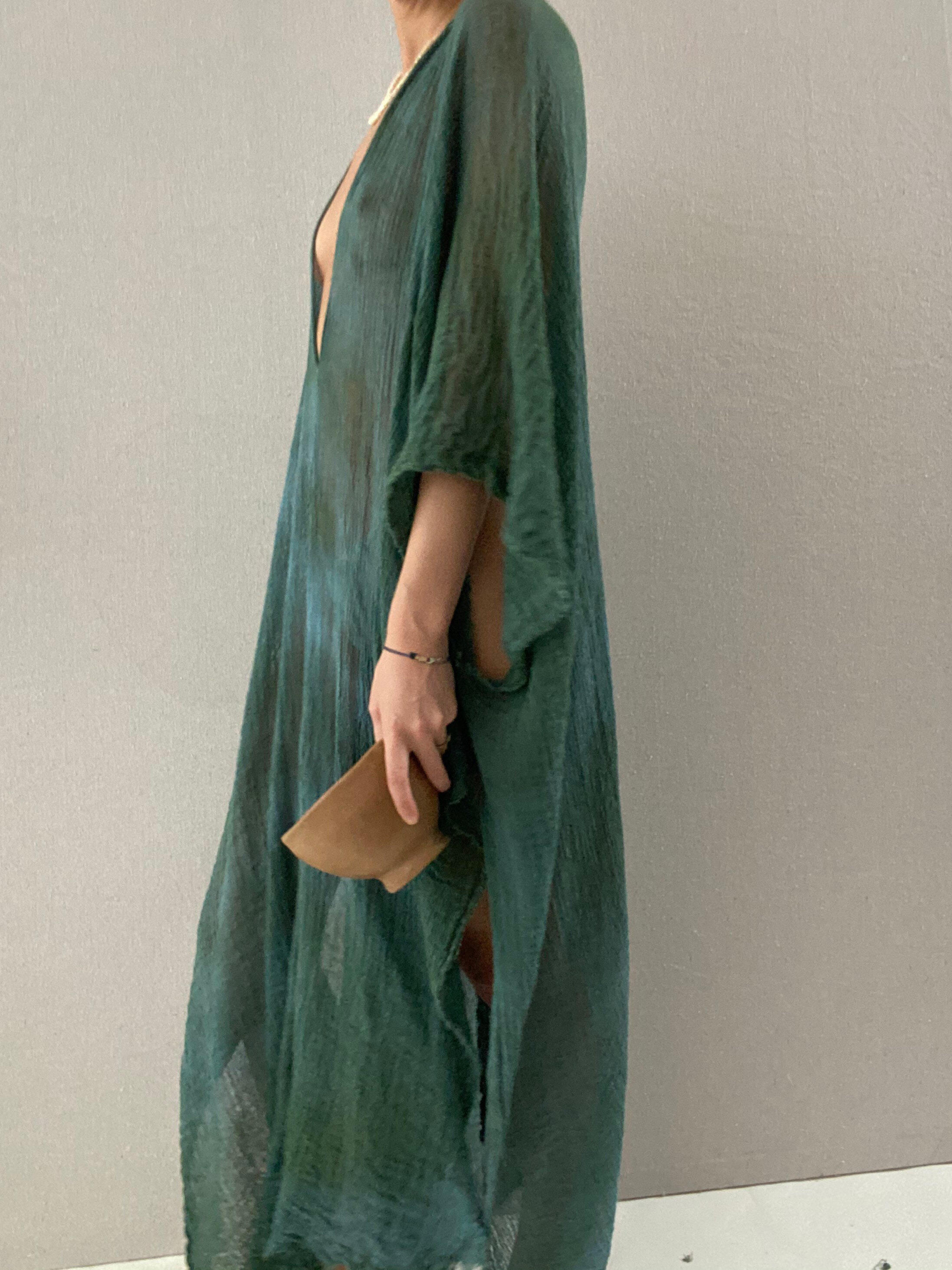 V-neck Bat Sleeve Loose Dress