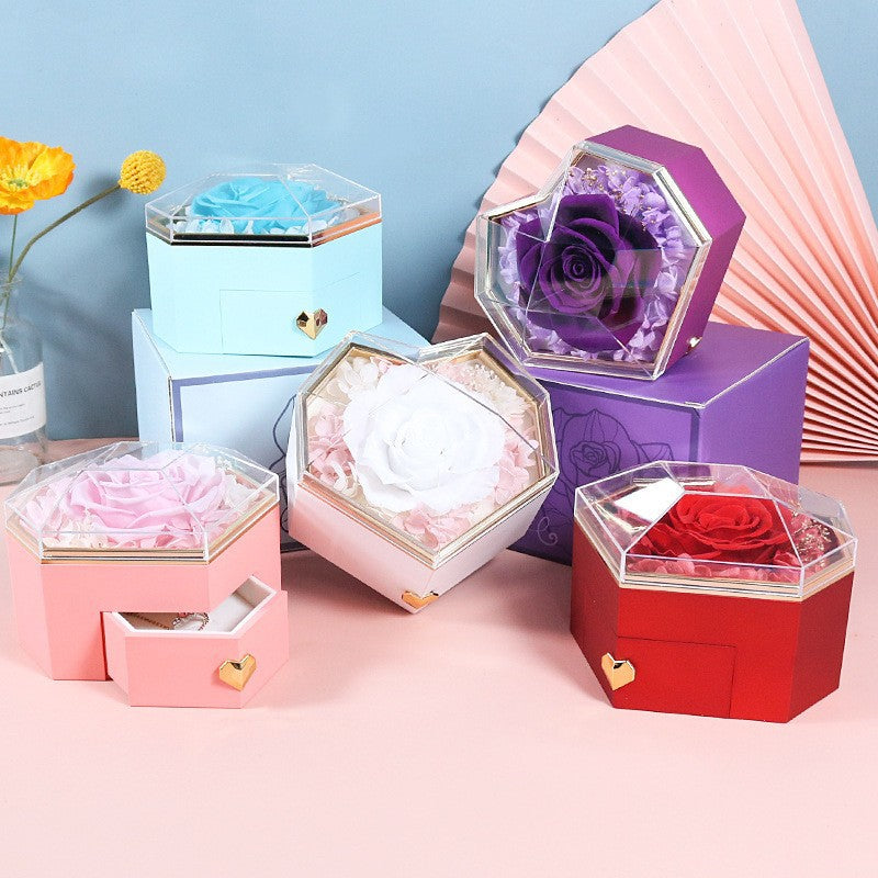 Love Rose Jewelry Box Prism Rose Valentine's Day Gift