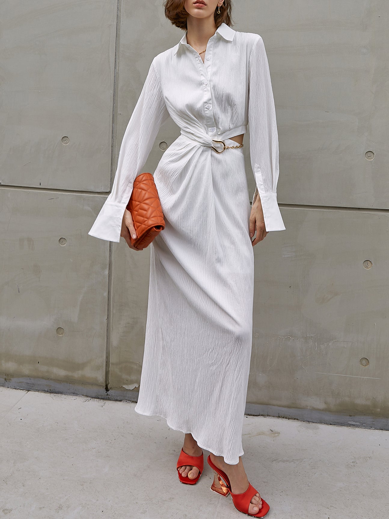Women's Asymmetrical Hollow Waist Dress