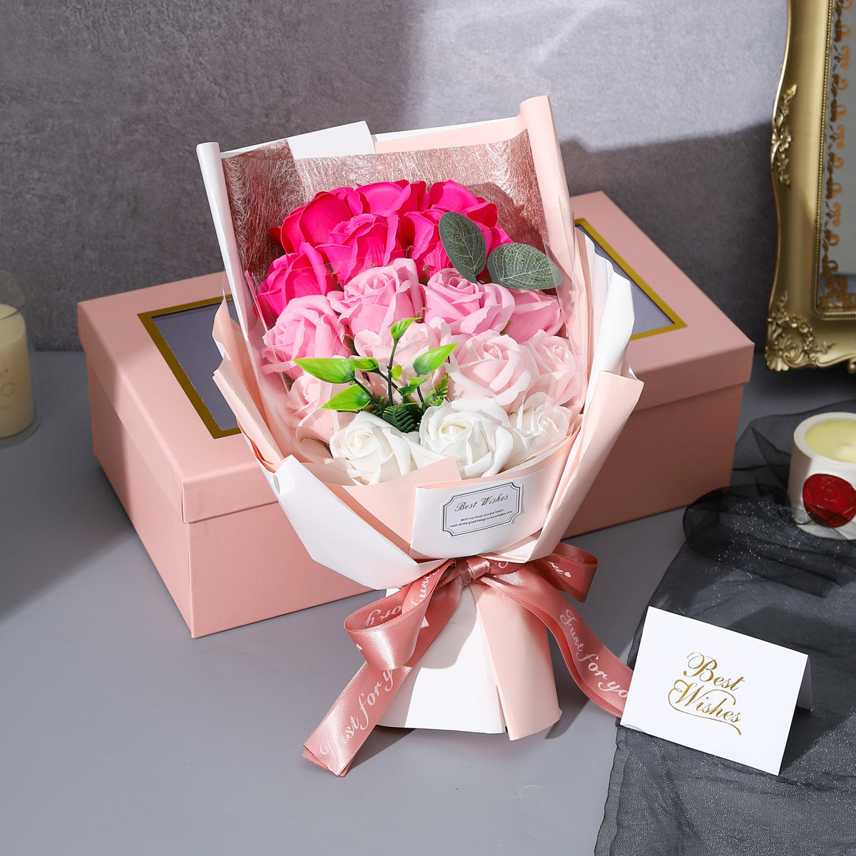 Cross-border Amazon 18 Rose Soap Bouquet Gift Box Valentine's Day Gift Fake Flower