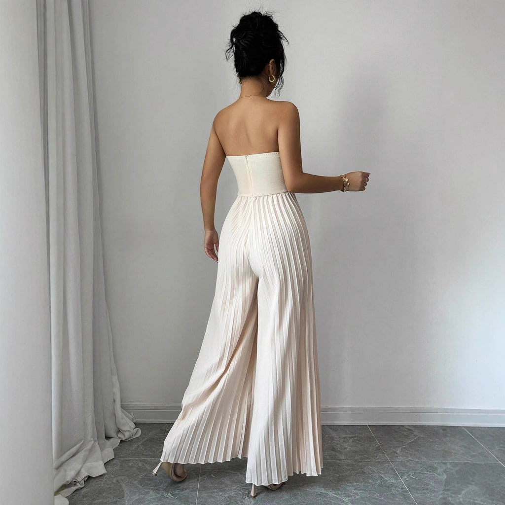 Women's Solid-color Tube Top With Waist-cinching Design