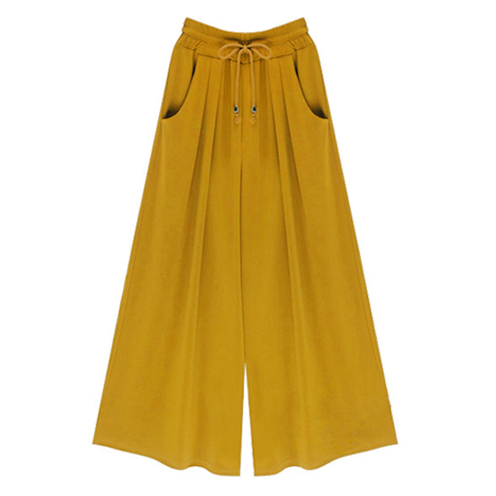 Women's Elastic Waist Tie Rope Wide Leg Pants