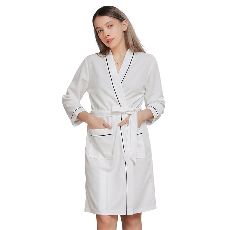 Four-season Waffle-knit Bathrobes For Couples