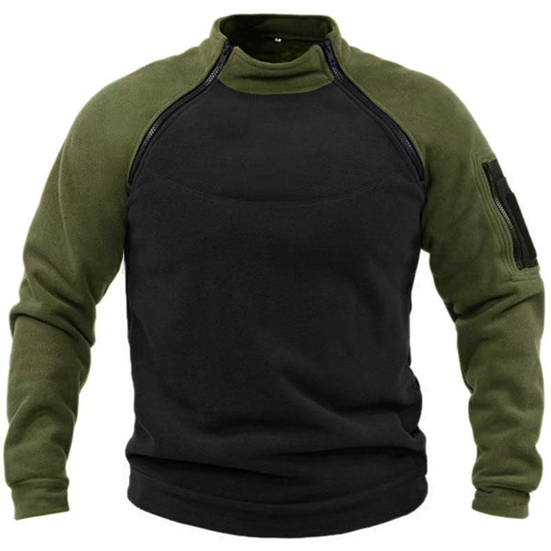 Stand Collar Men's Sweater Warm And Loose Solid Color Clothing