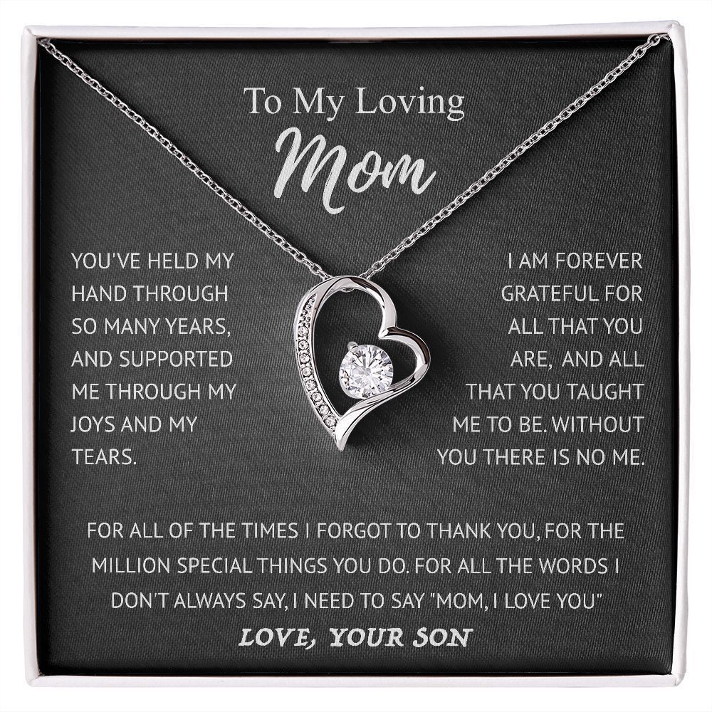 Hollow Jeweled Love Necklace Special-interest Design Mother's Day Gift