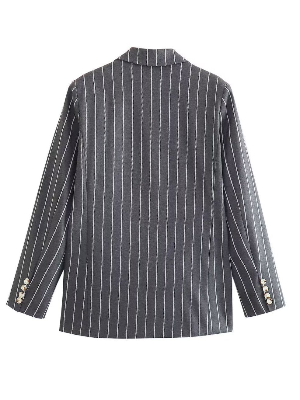 Elegant Striped Blazer & High Waist Pants Set