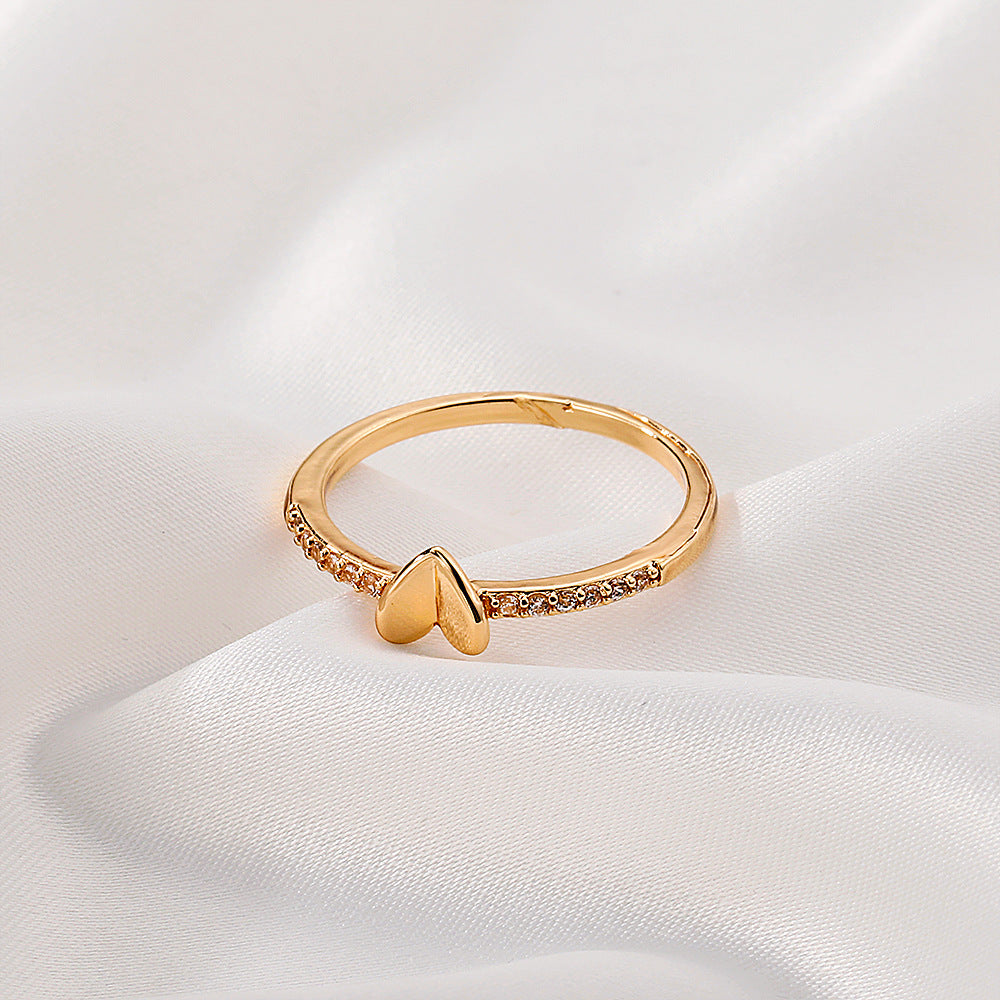 Ins Cold Temperament Zircon Geometric Ring Valentine's Day Gift